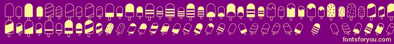 IceLollyDing-fontti – keltaiset fontit violetilla taustalla