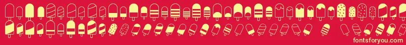 IceLollyDing Font – Yellow Fonts on Red Background