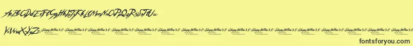 SleepyHollow3 Font – Black Fonts on Yellow Background