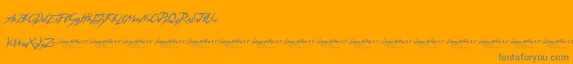 SleepyHollow3-Schriftart – Graue Schriften auf orangefarbenem Hintergrund