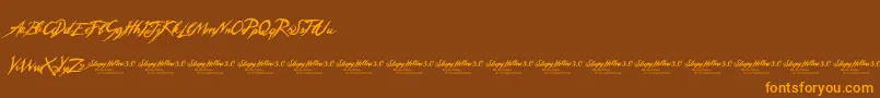 SleepyHollow3 Font – Orange Fonts on Brown Background