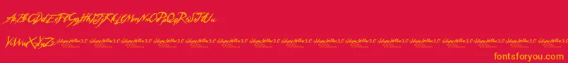 SleepyHollow3 Font – Orange Fonts on Red Background