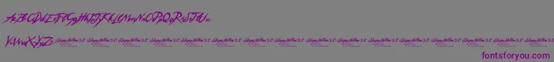 SleepyHollow3 Font – Purple Fonts on Gray Background