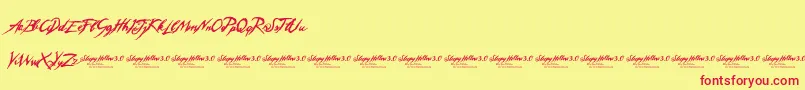 SleepyHollow3 Font – Red Fonts on Yellow Background