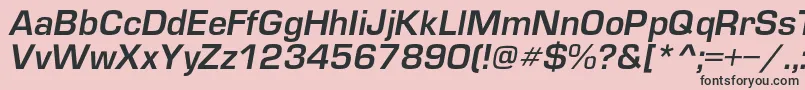 Fonte EuropedemicItalic – fontes pretas em um fundo rosa