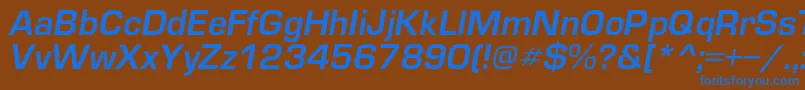 フォントEuropedemicItalic – 茶色の背景に青い文字