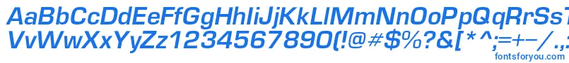 Czcionka EuropedemicItalic – niebieskie czcionki
