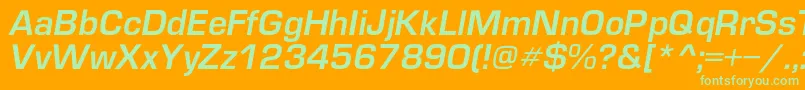 フォントEuropedemicItalic – オレンジの背景に緑のフォント