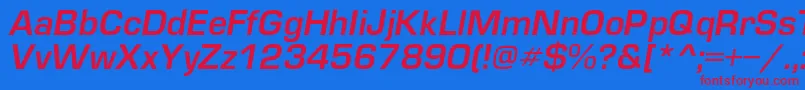 EuropedemicItalic Font – Red Fonts on Blue Background