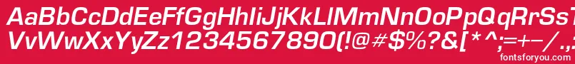 Fonte EuropedemicItalic – fontes brancas em um fundo vermelho