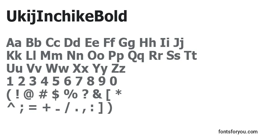 A fonte UkijInchikeBold – alfabeto, números, caracteres especiais