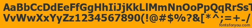 UkijInchikeBold Font – Black Fonts on Orange Background