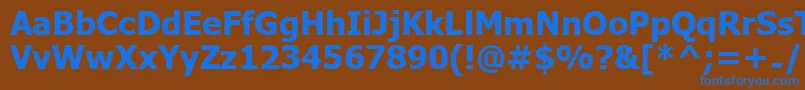 フォントUkijInchikeBold – 茶色の背景に青い文字