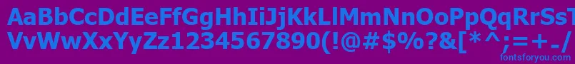 Fonte UkijInchikeBold – fontes azuis em um fundo violeta
