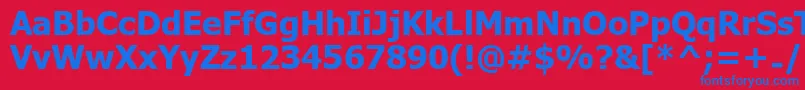 UkijInchikeBold-fontti – siniset fontit punaisella taustalla