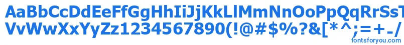 UkijInchikeBold-Schriftart – Blaue Schriften auf weißem Hintergrund
