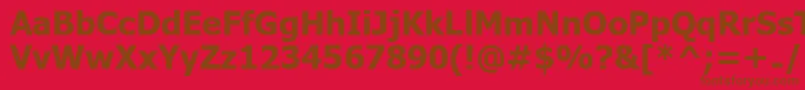 UkijInchikeBold-fontti – ruskeat fontit punaisella taustalla