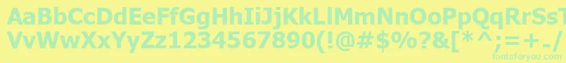 フォントUkijInchikeBold – 黄色い背景に緑の文字
