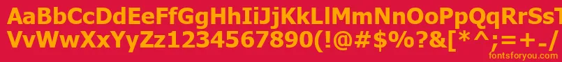 フォントUkijInchikeBold – 赤い背景にオレンジの文字