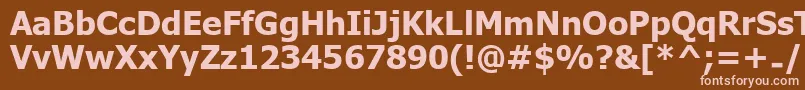UkijInchikeBold-fontti – vaaleanpunaiset fontit ruskealla taustalla