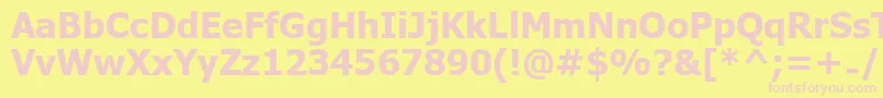 UkijInchikeBold-fontti – vaaleanpunaiset fontit keltaisella taustalla