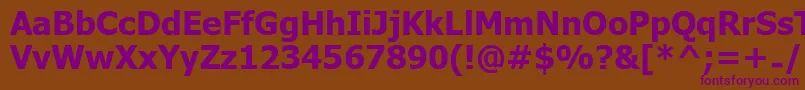 UkijInchikeBold-fontti – violetit fontit ruskealla taustalla