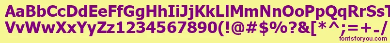 UkijInchikeBold-Schriftart – Violette Schriften auf gelbem Hintergrund