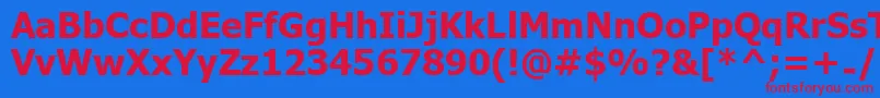 Шрифт UkijInchikeBold – красные шрифты на синем фоне