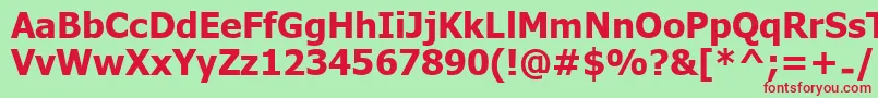 UkijInchikeBold-Schriftart – Rote Schriften auf grünem Hintergrund