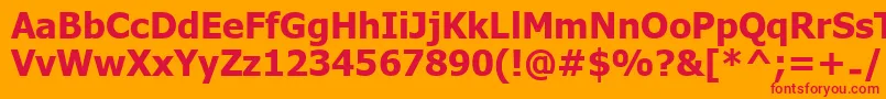 UkijInchikeBold Font – Red Fonts on Orange Background