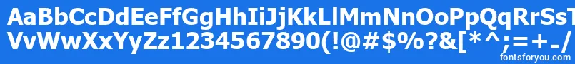 UkijInchikeBold-fontti – valkoiset fontit sinisellä taustalla