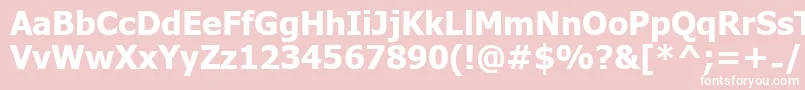 UkijInchikeBold-fontti – valkoiset fontit vaaleanpunaisella taustalla