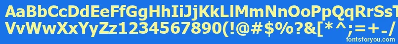 UkijInchikeBold-fontti – keltaiset fontit sinisellä taustalla