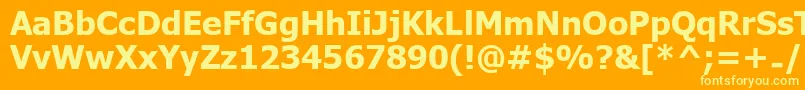 Шрифт UkijInchikeBold – жёлтые шрифты на оранжевом фоне