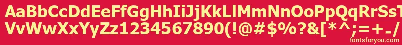UkijInchikeBold-Schriftart – Gelbe Schriften auf rotem Hintergrund