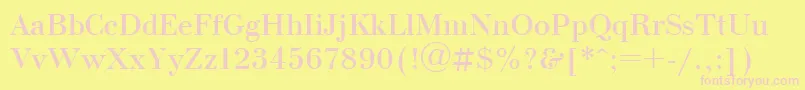 BodoniCyrillic Font – Pink Fonts on Yellow Background