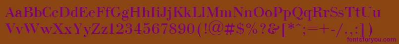 BodoniCyrillic-Schriftart – Violette Schriften auf braunem Hintergrund