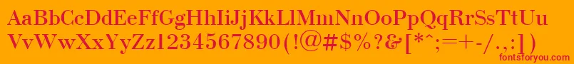 BodoniCyrillic-Schriftart – Rote Schriften auf orangefarbenem Hintergrund