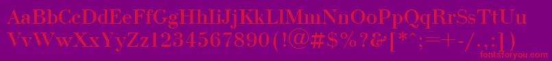 Police BodoniCyrillic – polices rouges sur fond violet