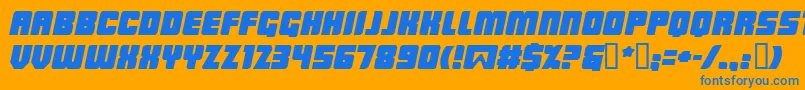 Lowrbi Font – Blue Fonts on Orange Background