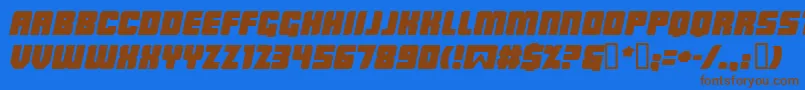 Czcionka Lowrbi – brązowe czcionki na niebieskim tle