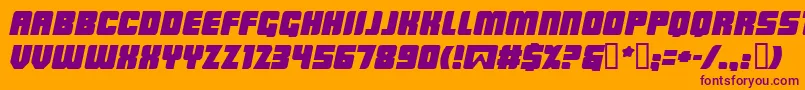 Lowrbi-fontti – violetit fontit oranssilla taustalla