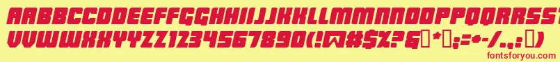 フォントLowrbi – 赤い文字の黄色い背景