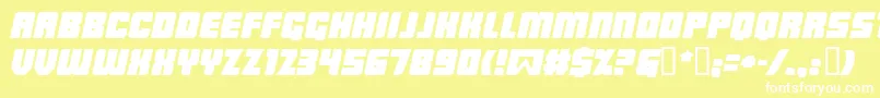 Lowrbi-Schriftart – Weiße Schriften auf gelbem Hintergrund