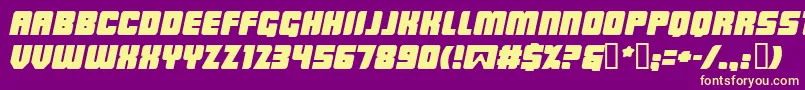 Lowrbi Font – Yellow Fonts on Purple Background