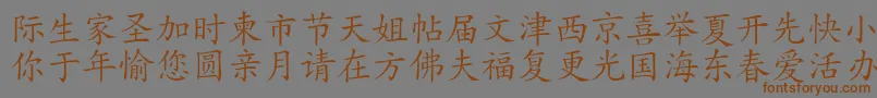 HanziKaishu Font – Brown Fonts on Gray Background