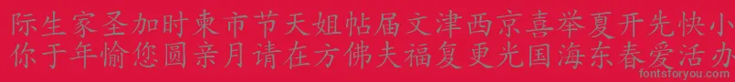 HanziKaishu Font – Gray Fonts on Red Background