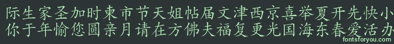 HanziKaishu Font – Green Fonts on Black Background