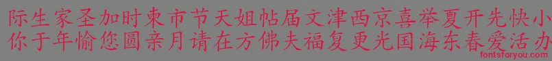 フォントHanziKaishu – 赤い文字の灰色の背景