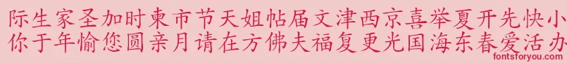HanziKaishu Font – Red Fonts on Pink Background